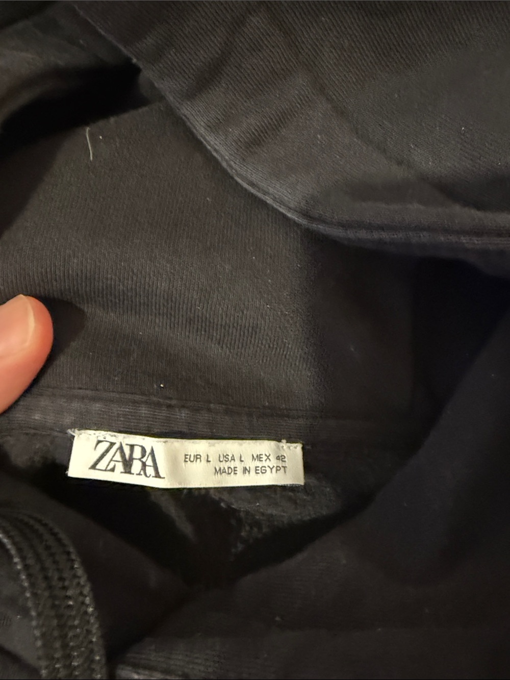 Zara Black Crewneck Hoodie Sweater - Picture 3 of 3